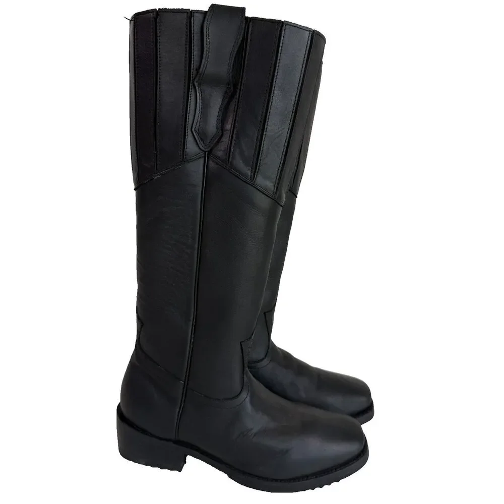 Bed Stu Oak Tree Farms Preacher Black Pull on Boots Bovine Leather Men Size 8.5